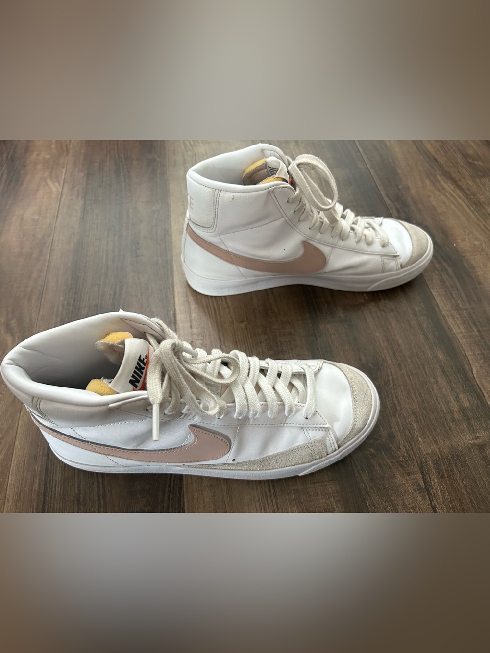 Nike Blazer Mid '77 Shoes Womens Size 10 White Pink Leather Sneakers CZ1055-118 - Picture 6 of 14